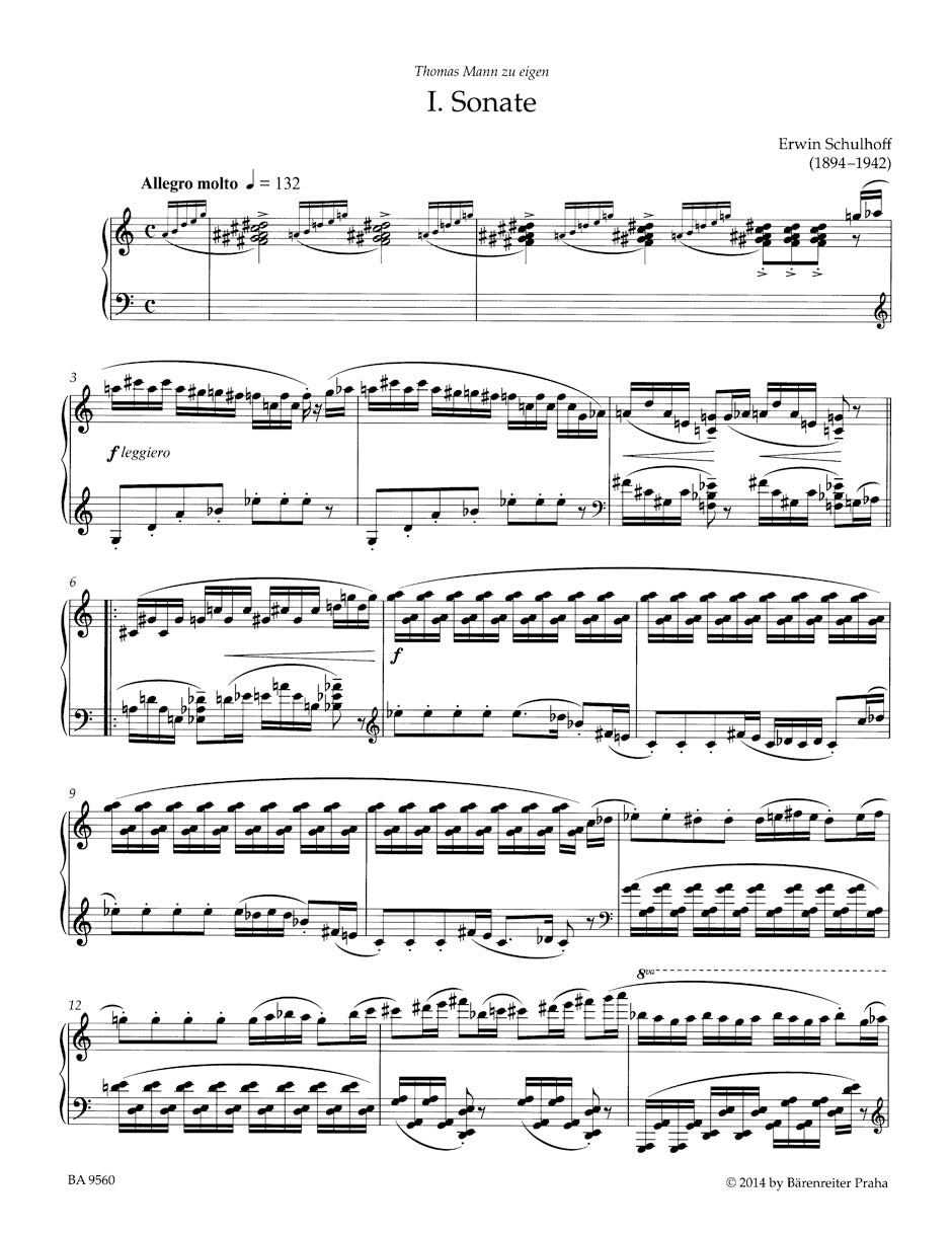 Schulhoff Sonatas for Piano Nr. Nos. 1-3