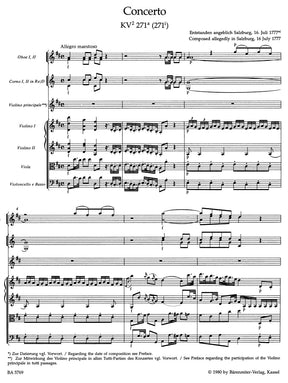 Mozart Concerto for Violin und Orchestra D-major K. 271a (271i)