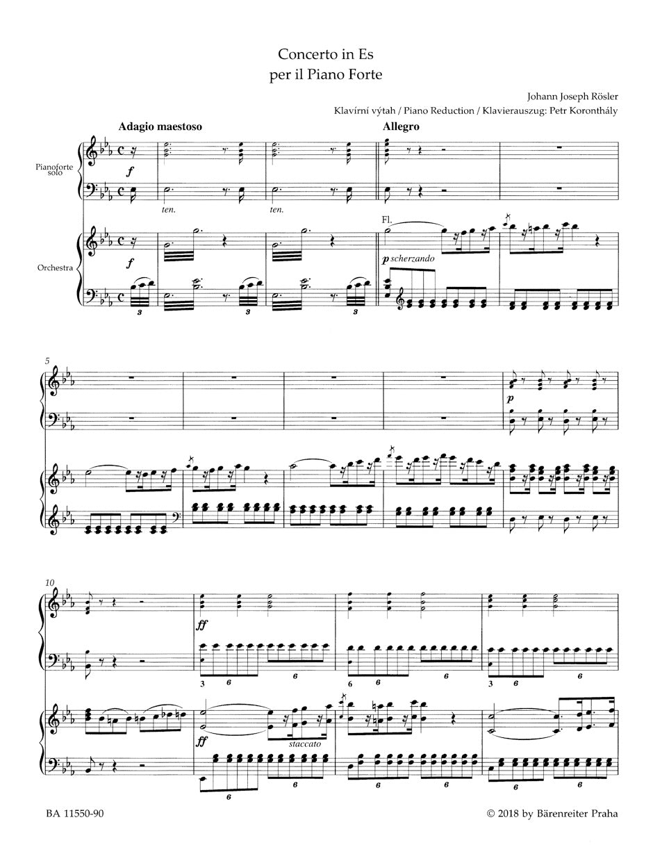 Rosler Konzert für Klavier und Orchester Nr. 2 Es-Dur