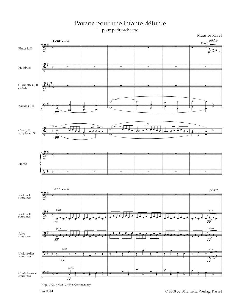 Ravel Pavane for a Dead Princess for small Orchestra