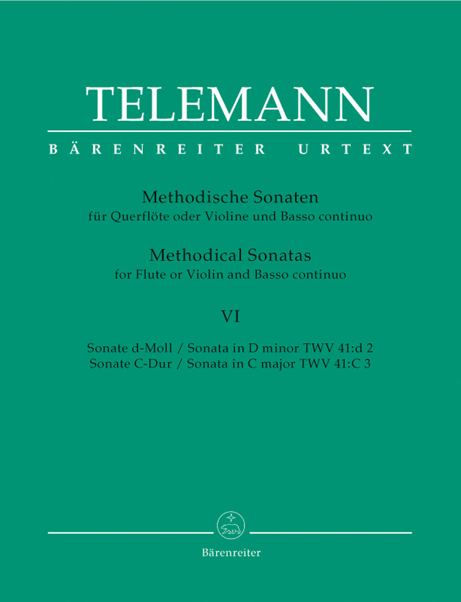 Telemann Twelve Methodical Sonatas for Violin (Flute) and Bc (Volume 6)