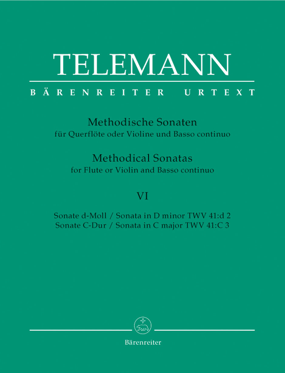 Telemann Twelve Methodical Sonatas for Violin (Flute) and Bc (Volume 6)