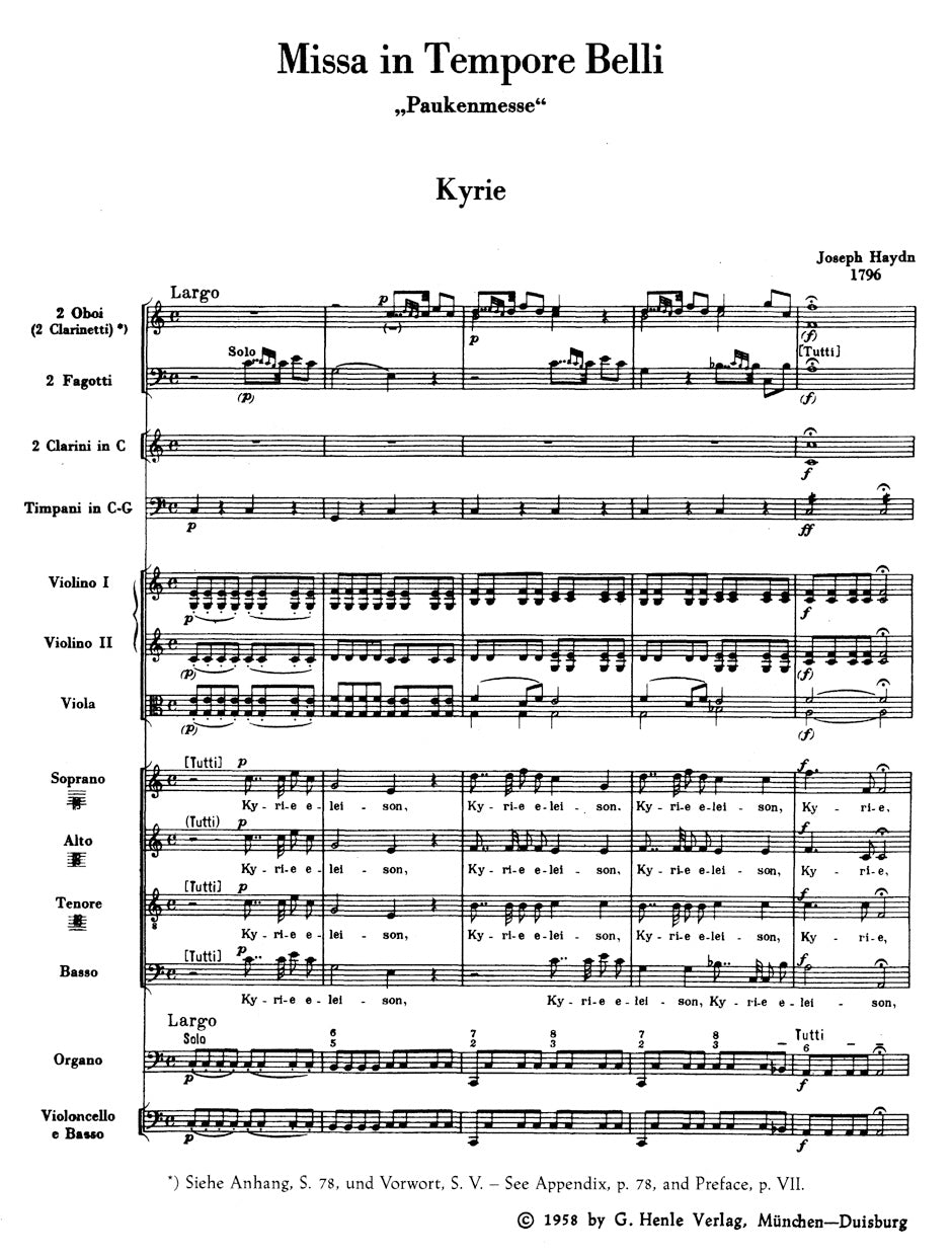 Haydn Missa in tempore belli Hob.XXII:9 "Mass in Time of War"