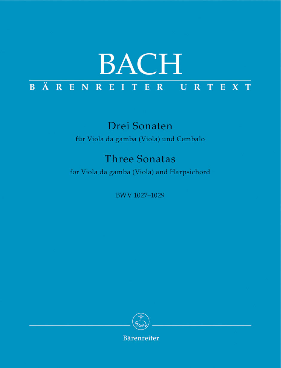Bach Three Sonatas for Viola (Viola da gamba) and Harpsichord BWV 1027-1029