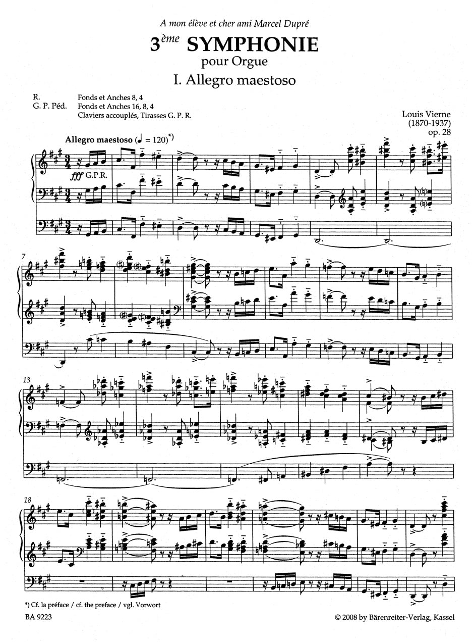 Vierne Third Symphony op. 28 (1911)