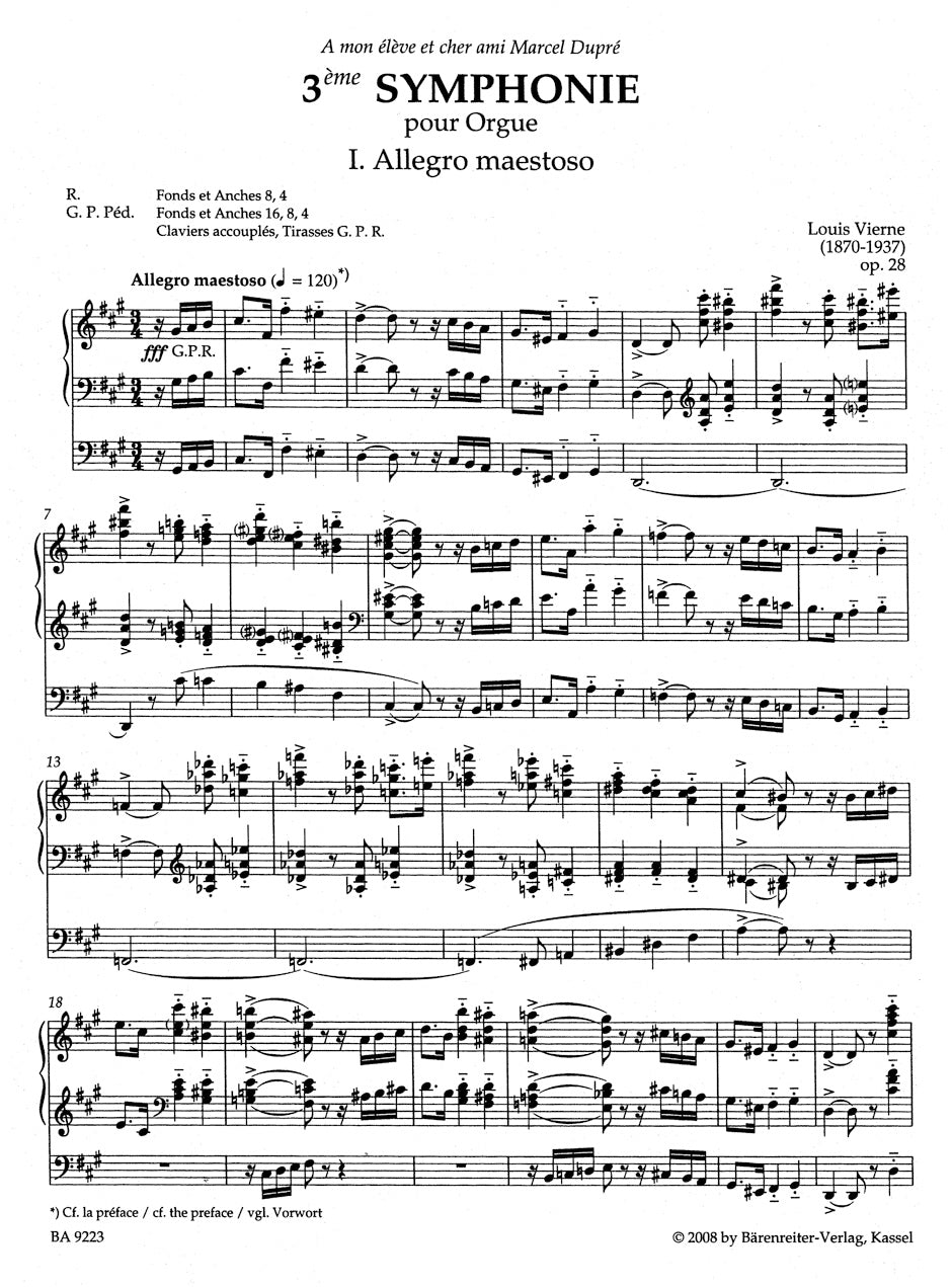 Vierne Third Symphony op. 28 (1911)