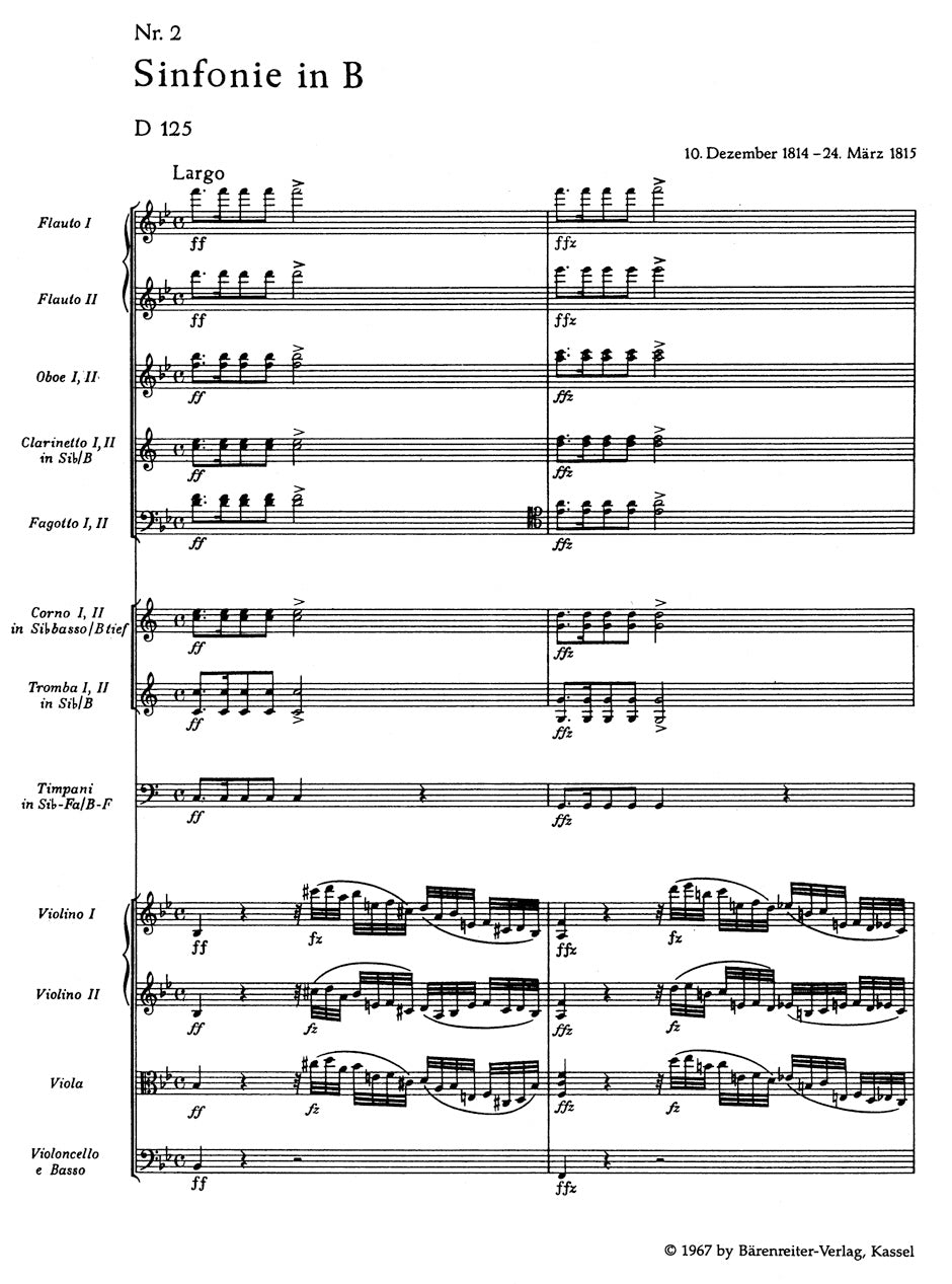 Schubert Symphony Nr. 2 B-flat major D 125
