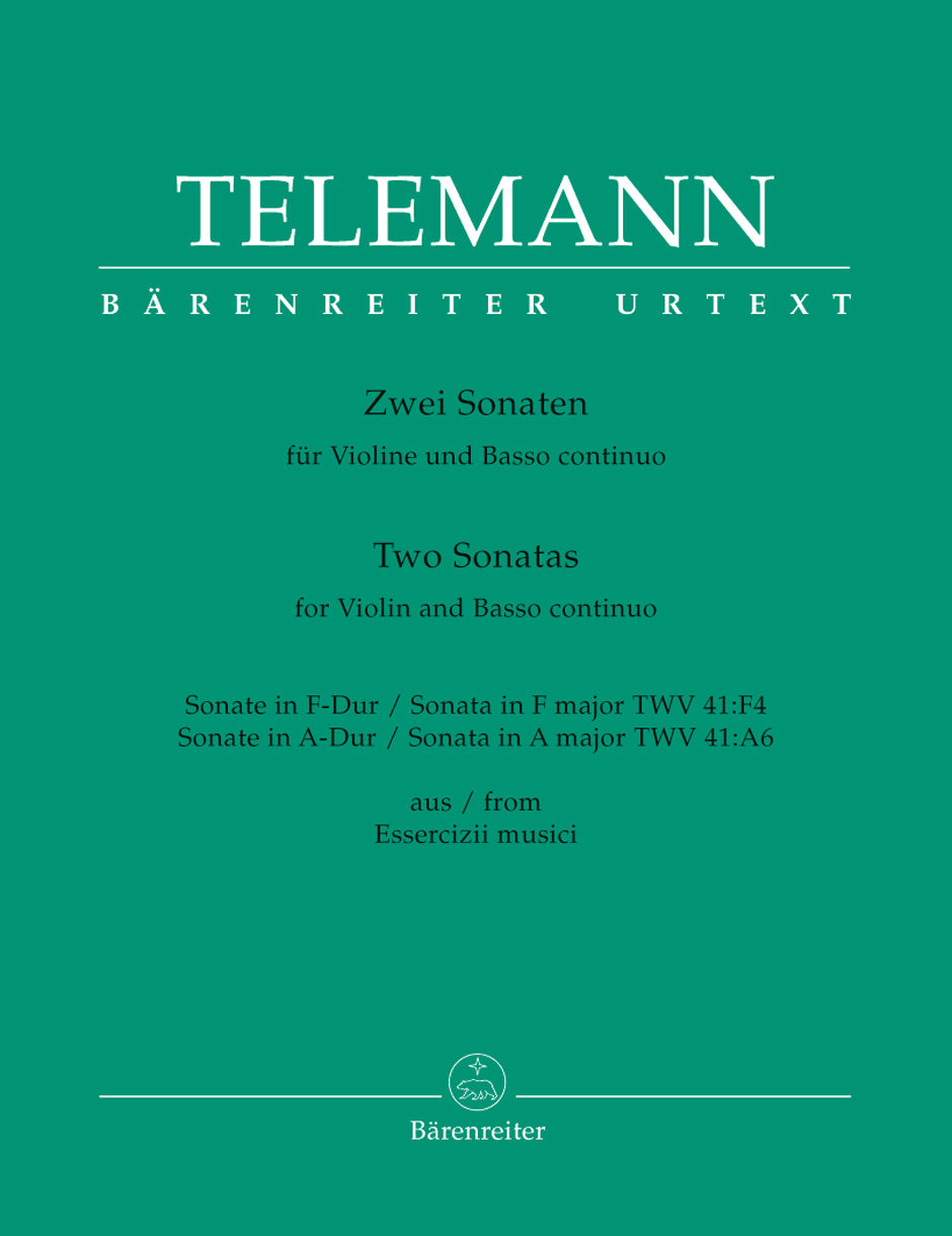 Telemann Two Sonatas for Violin and Basso continuo (from Essercizii musici)