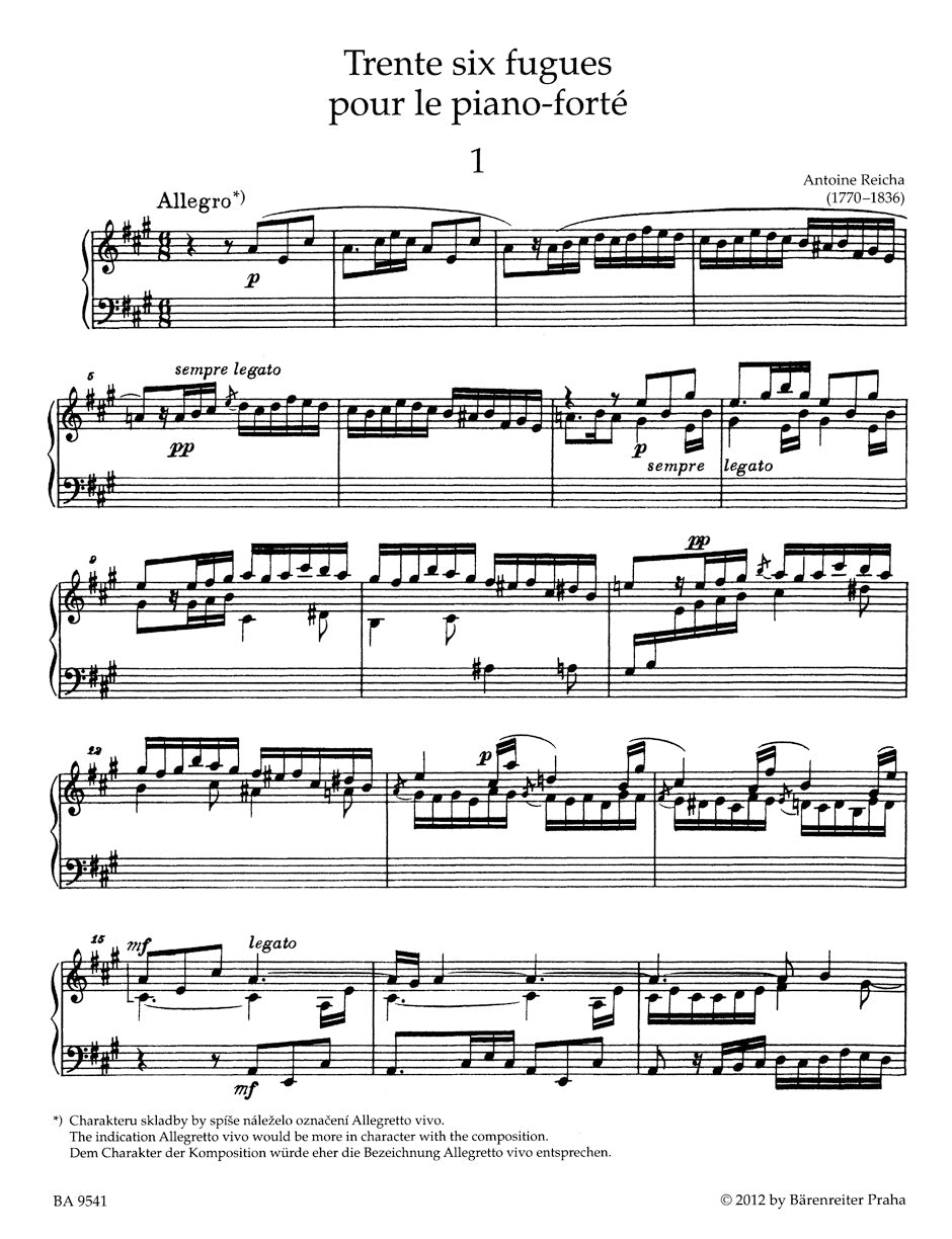 Reicha 36 Fugues for Piano