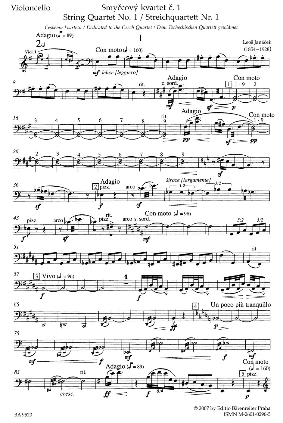 Janacek String Quartet No 1 (Kreutzer Sonata)