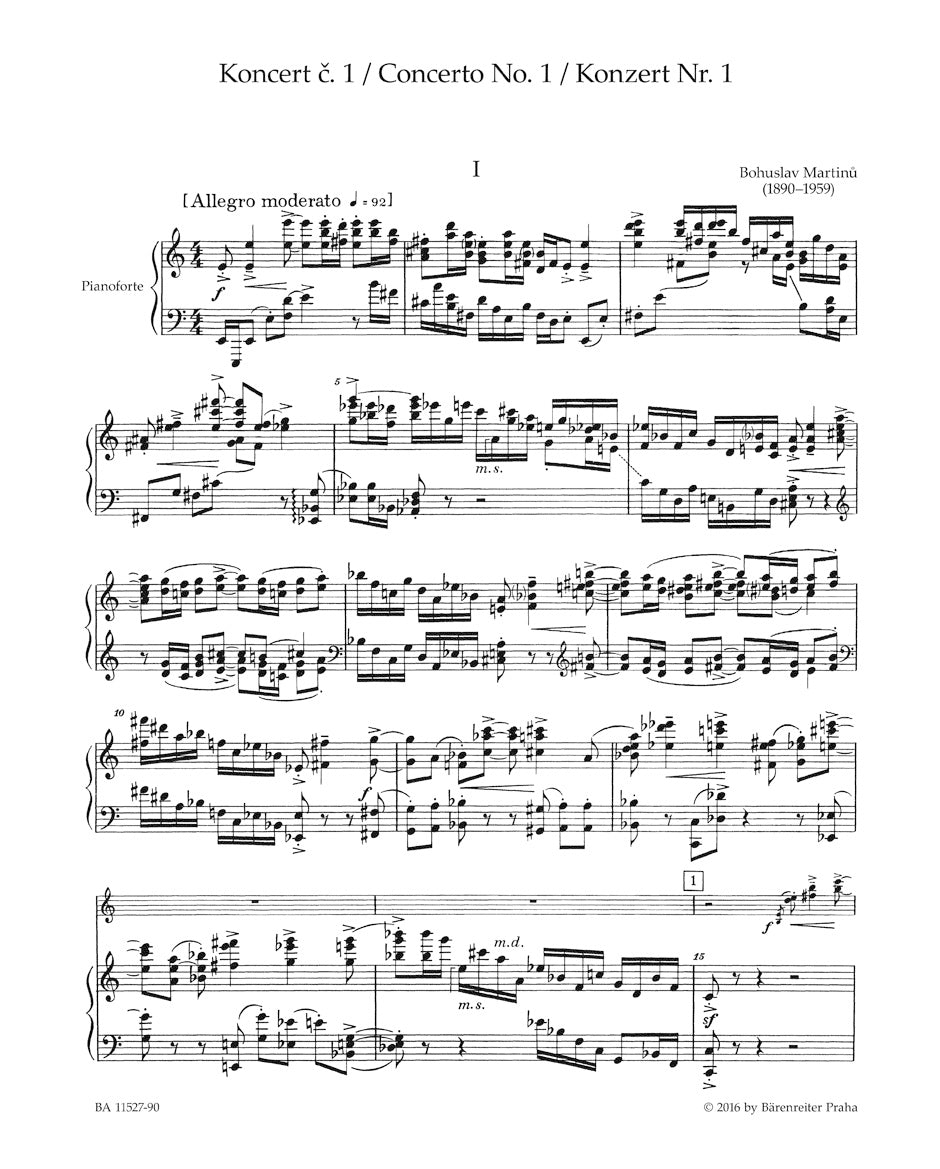 Martinu Concerto for Violin and Orchestra Nr. 1 H 226