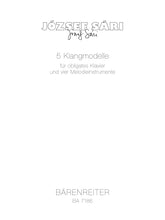 Sari funf Klangmodelle fur obligates Klavier und 4 beliebige Melodie-Instrumente CLEARANCE SHEET MUSIC / FINAL SALE