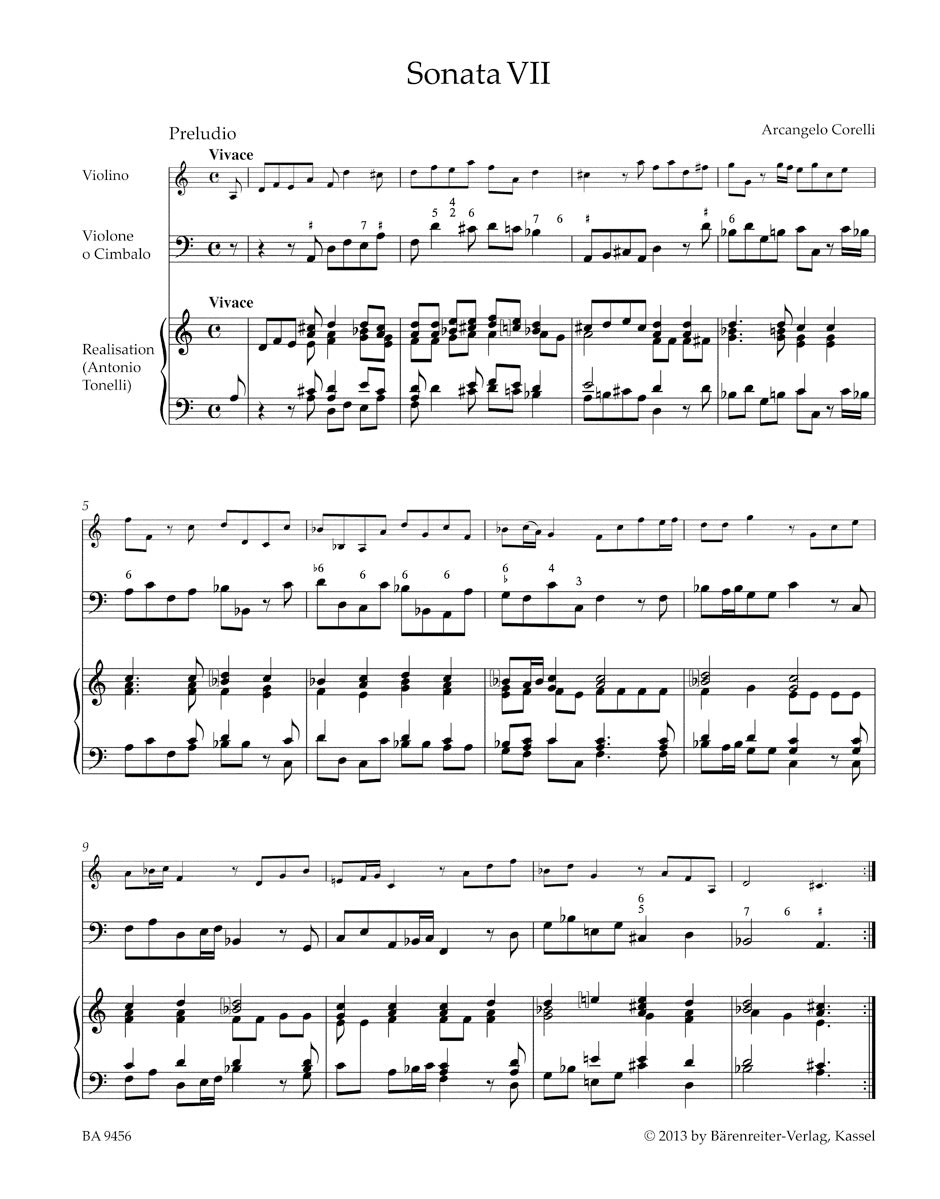 Corelli Sonatas for Violin and Basso continuo op. 5, VII-XII (Volume 2)