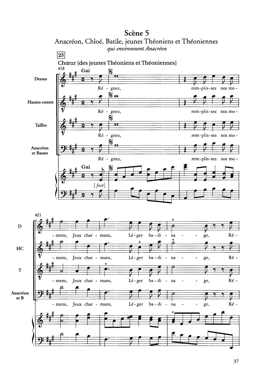 Rameau Anacreon -Ballet heroique in one act-