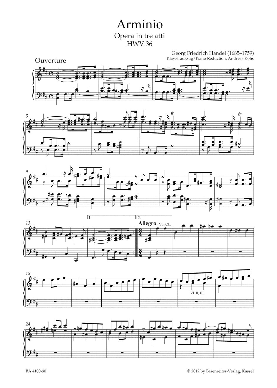 Handel Arminio HWV 36 -Opera in three acts-