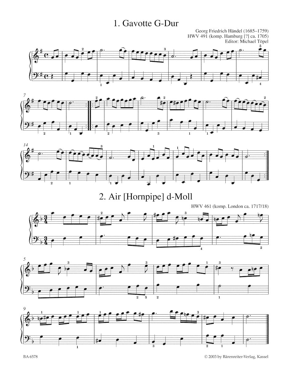 Handel Easy Piano Pieces and Dances