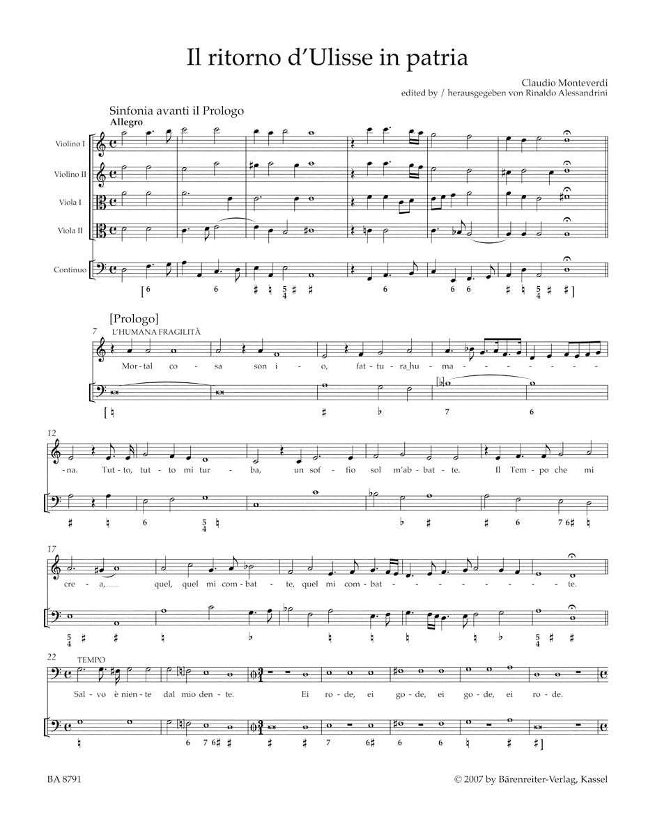 Monteverdi Il ritorno d'Ulisse in patria