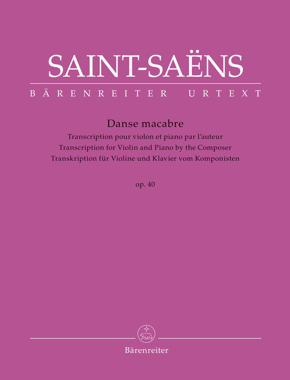 Saint-Saens Danse macabre op. 40 for Violin and Piano