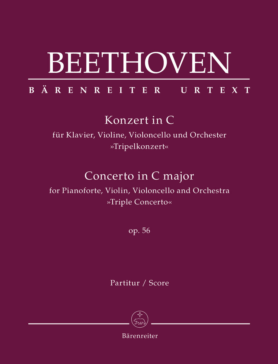 Beethoven Concerto for Pianoforte, Violin, Violoncello and Orchestra C major op. 56 "Triple Concerto" - Score