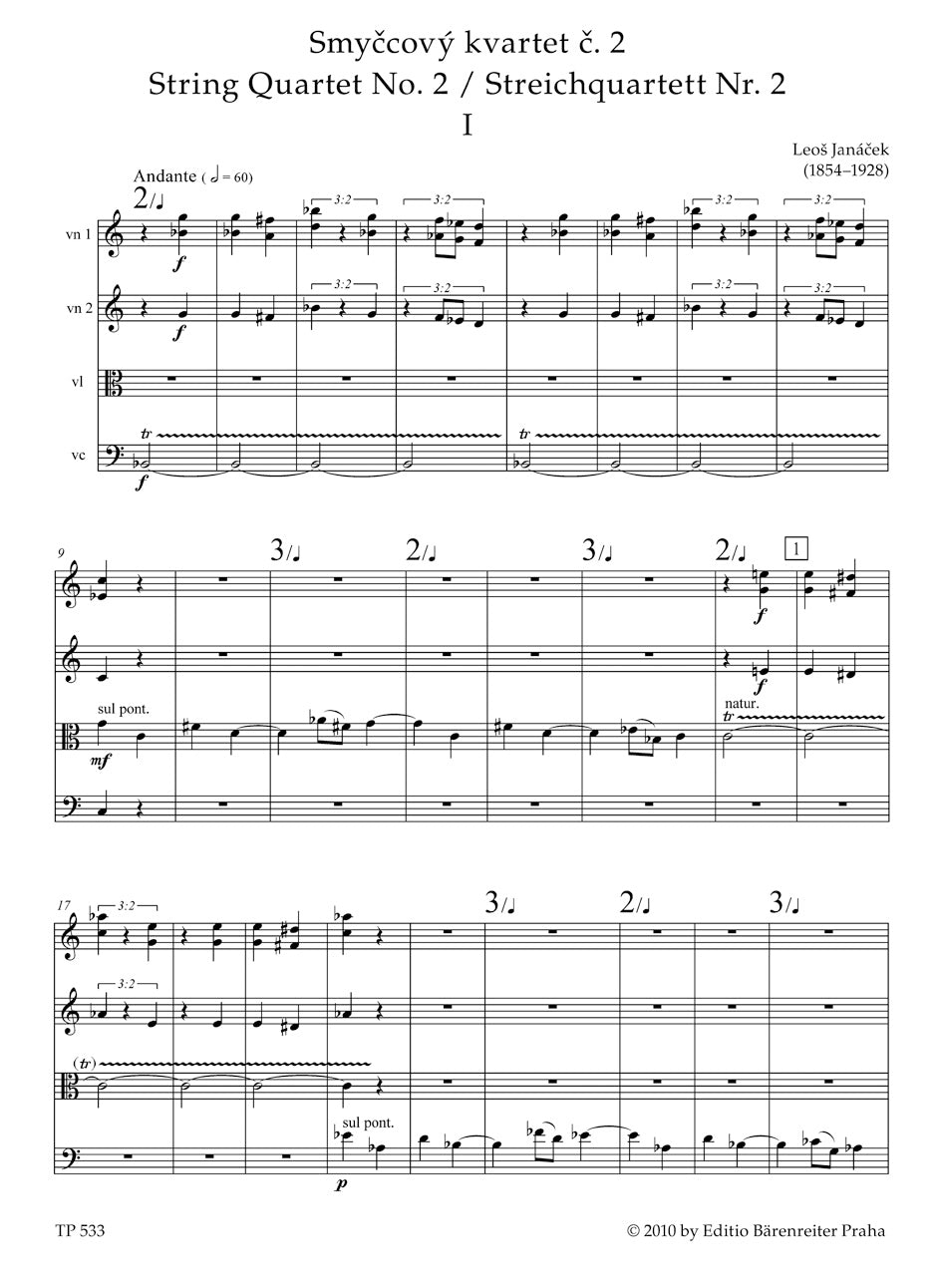 Janacek String Quartet Nr. 2 "Intimate Letters"