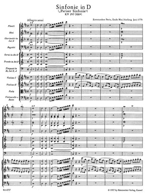 Symphony Nr. 31 D major K. 297 (300a) "Paris Symphony" Full Score