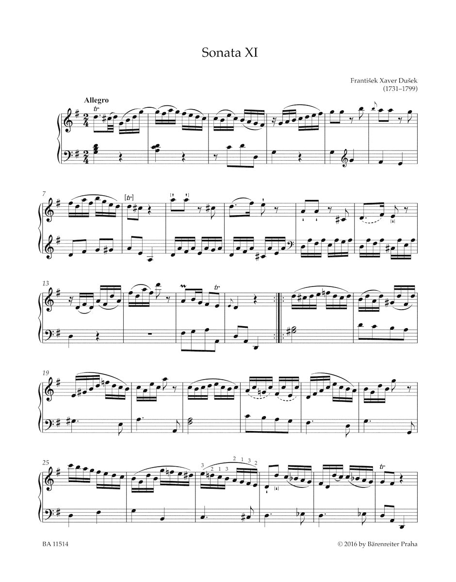 Dusek Complete Sonatas for Keyboard (Volume 2)
