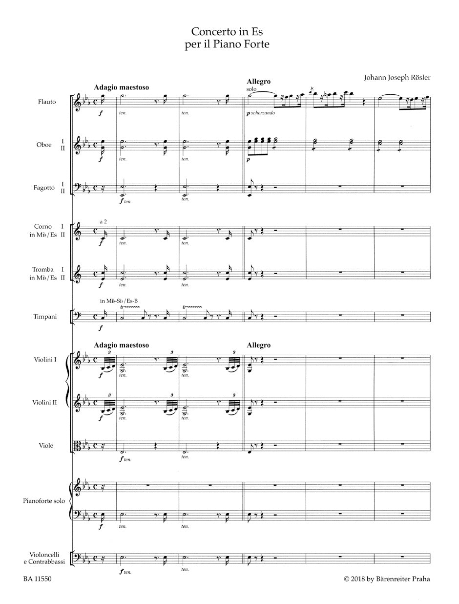 Rosler Piano Concerto Nr. 2 Es-Dur