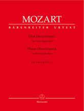 Mozart 3 Divertimenti for String Quartet K 136-138 (125a-c)