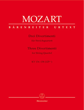 Mozart 3 Divertimenti for String Quartet K 136-138 (125a-c)