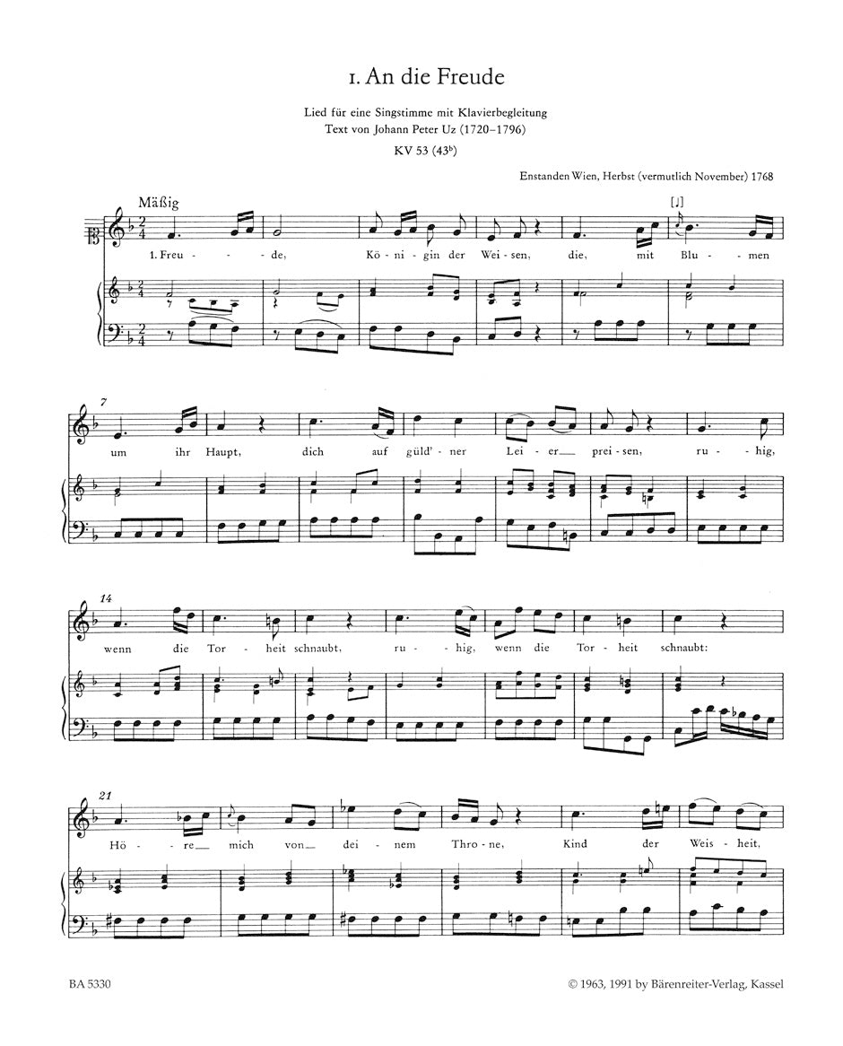 Mozart Complete Songs for high voice