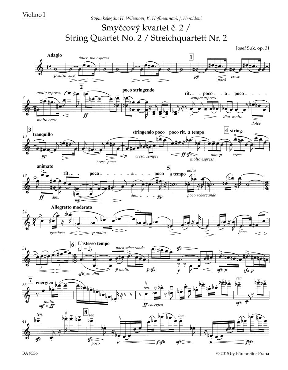 Suk String Quartet No 2 Opus 31
