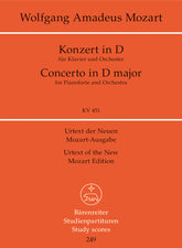 Mozart Piano Concerto D major K. 451 -Concerto for Piano and Orchestra- (Study Score)