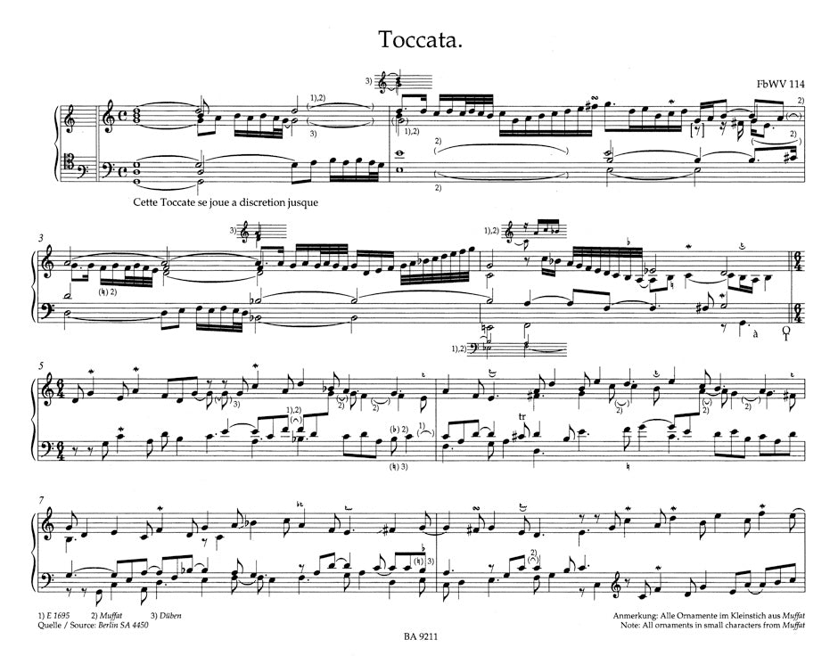 Froberger Keyboard and Organ Works from Copied Sources: Toccatas