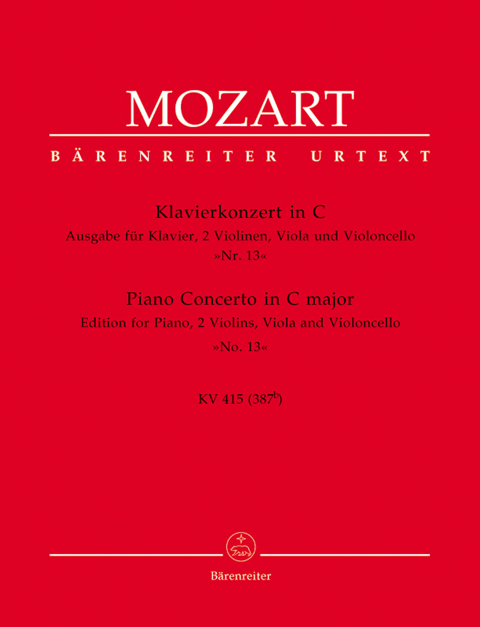 Mozart Concerto No 13 in C major K 415 - Version for Piano and String Quartet