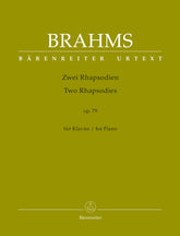 Brahms Two Rhapsodies op. 79
