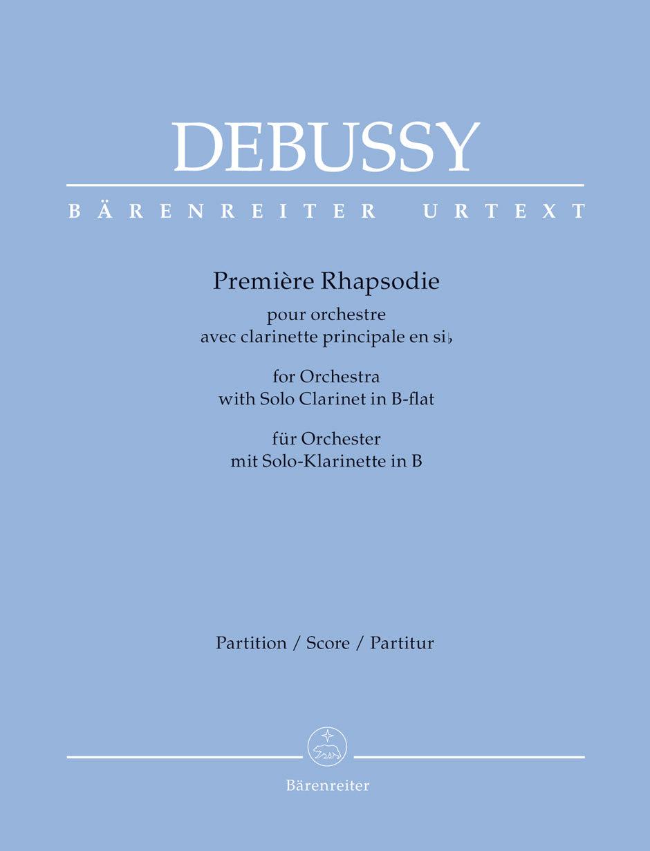 Debussy Première Rhapsodie for Orchestra with Solo Clarinet in B-flat