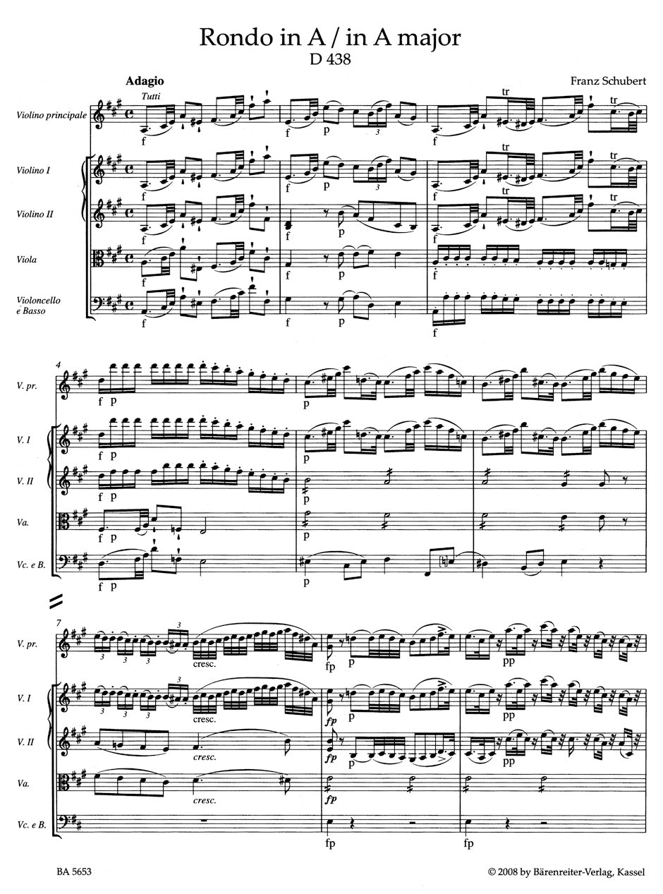 Schubert Rondo for Violin and Strings A major D 438