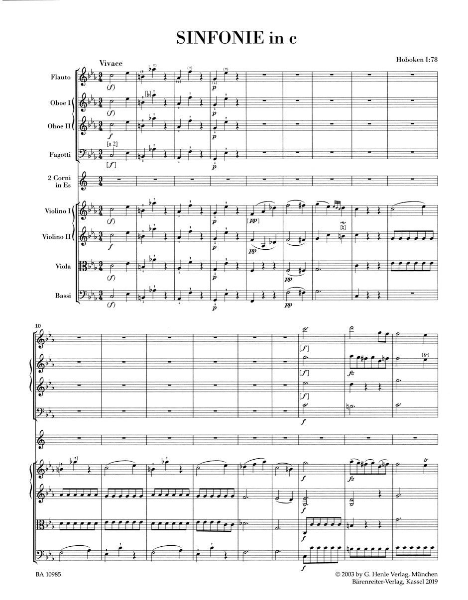 Haydn Symphony in C minor Hob I:78