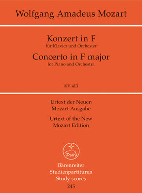 Mozart Piano Concerto F major K. 413(387a) -Concerto for Piano and Orchestra- (Study Score)