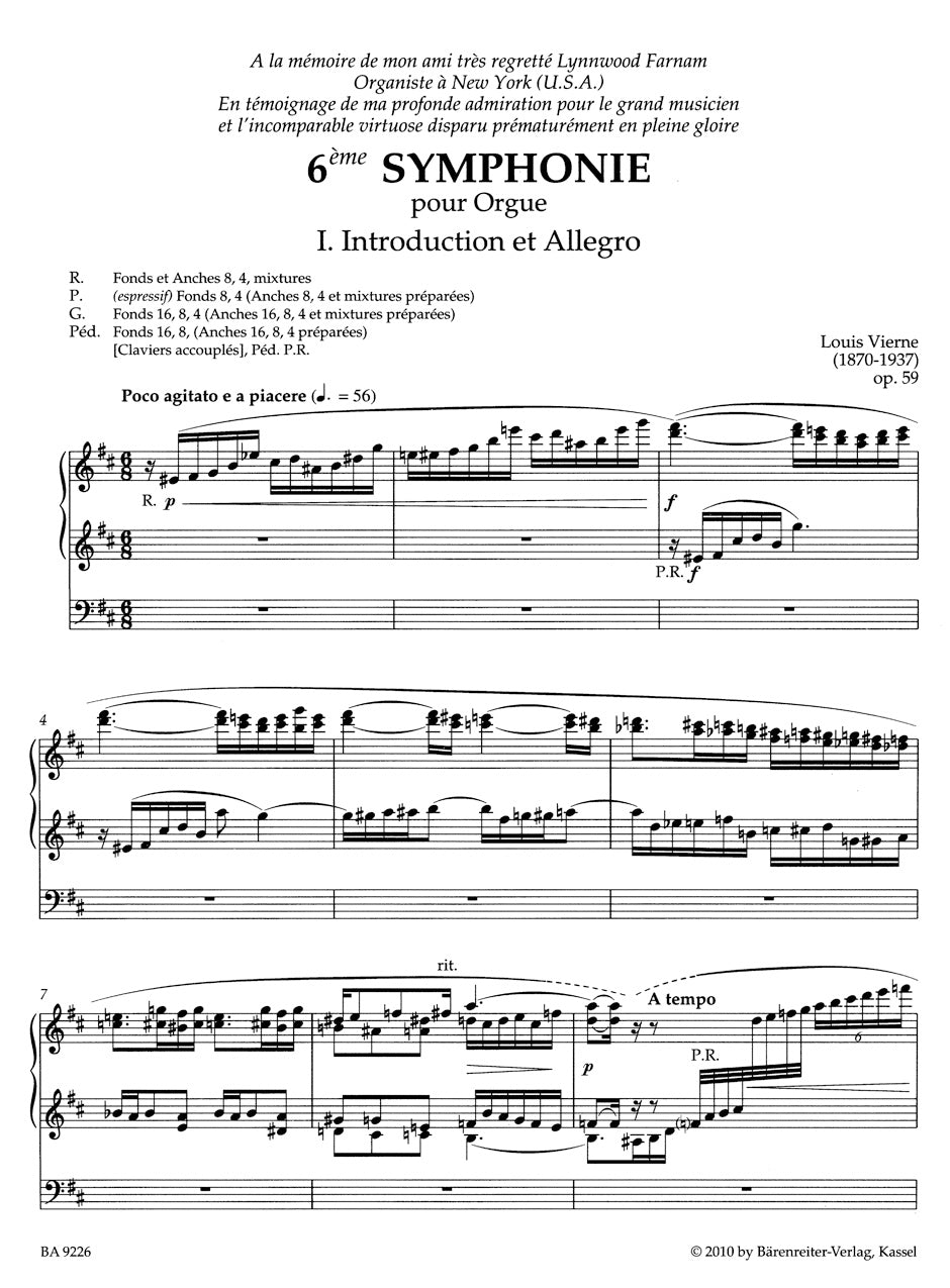 Vierne Sixth Symphony op. 59 (1930)