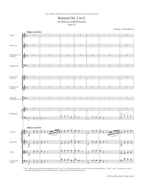 Beethoven Concerto for Pianoforte and Orchestra Nr. 1 C major op. 15 Study Score