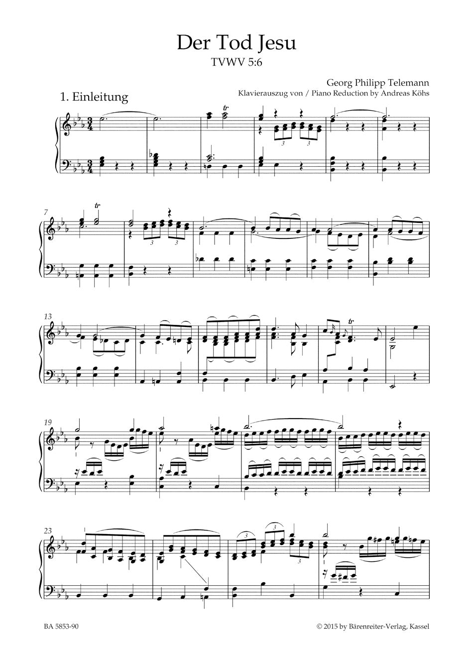 Telemann Der Tod Jesu TVWV 5:6 -Oratorio-