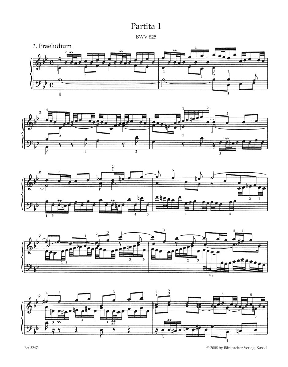 Bach Six Partitas BWV 825-830 -First Part of the Clavier Ubung-