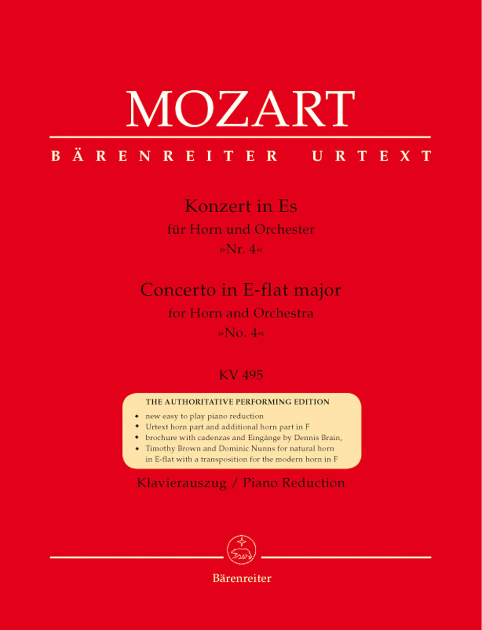 Mozart Concerto for Horn and Orchestra Nr. 4 E-flat major K. 495