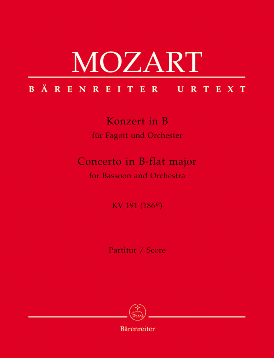 Mozart Concerto for Bassoon and Orchestra B-flat major K. 191(186e)