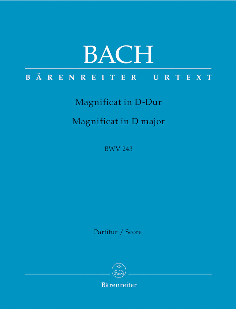 Bach Magnificat D major BWV 243 (2nd version with the 4 inserts from the E-flat major version (transposed))  Full Score