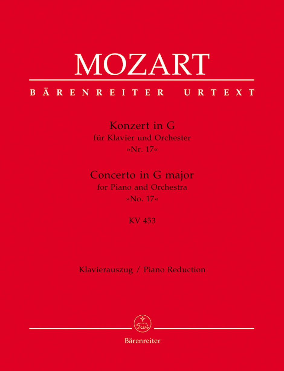 Mozart Concerto for Piano and Orchestra No. 17 G major K. 453 (Piano Reduction)