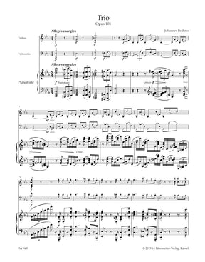 Brahms Trio for Violin Violoncello and Piano Opus 101