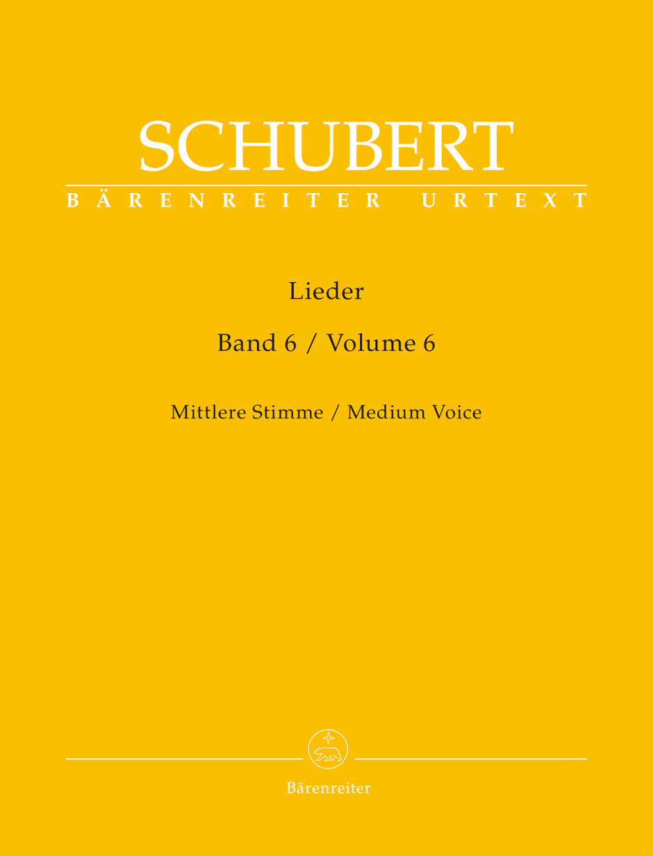 Schubert Lieder, Volume 6 (Medium Voice)