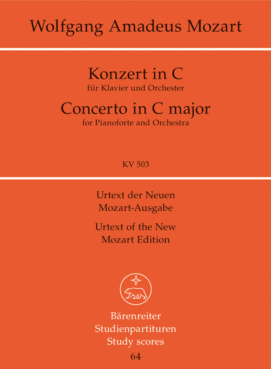 Mozart Piano Concerto C major K. 503 -Concerto for Piano and Orchestra- (Study Score)